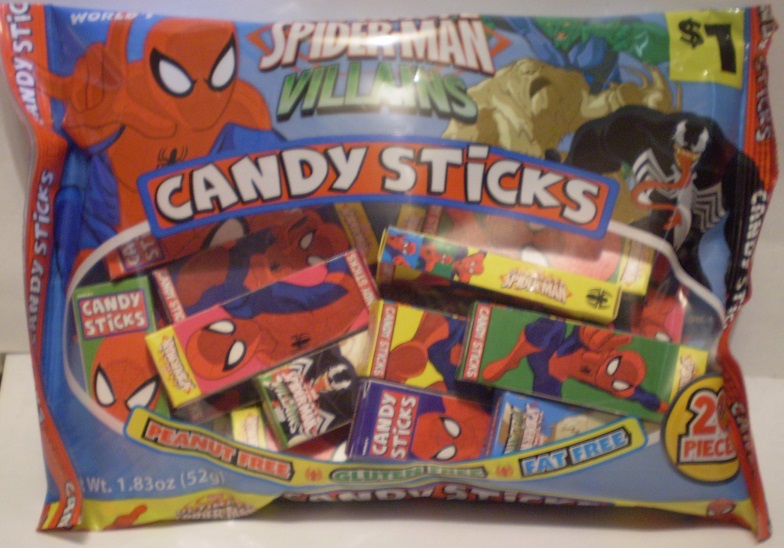 spiderman candy sticks