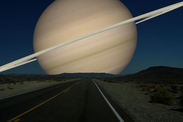Saturno no lugar da Lua visão de Saturno