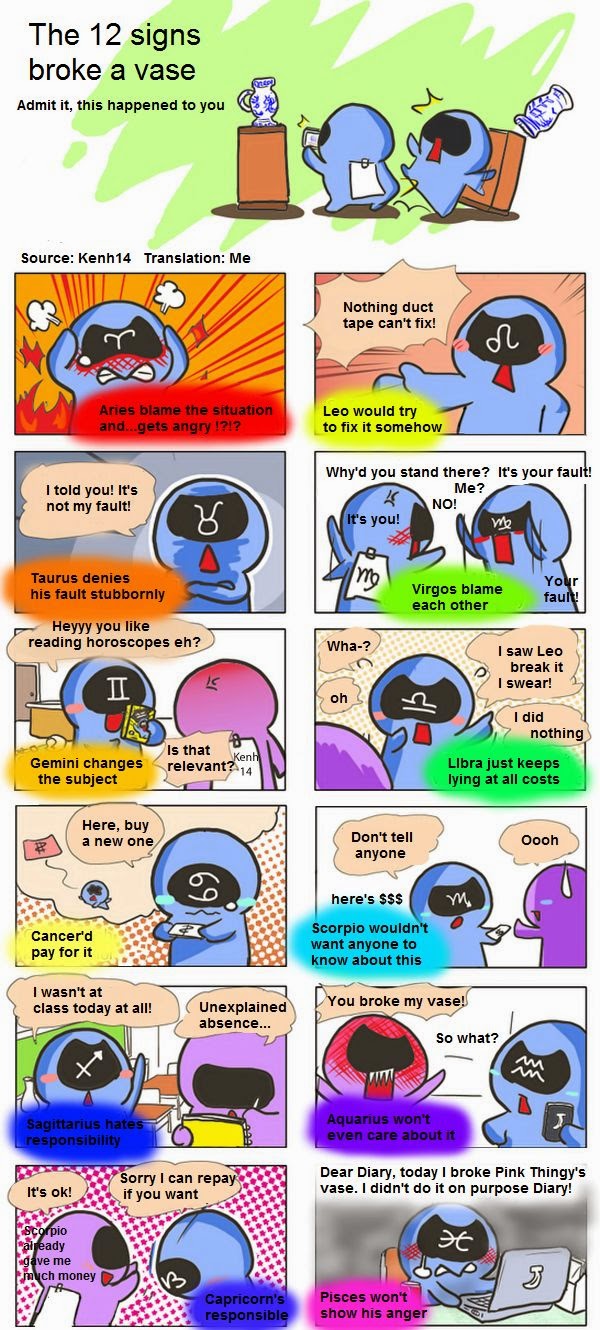 Zodiac Sign Comic 14 The 12 signs broke a vase FACT, INFORMATION, TRUTH
