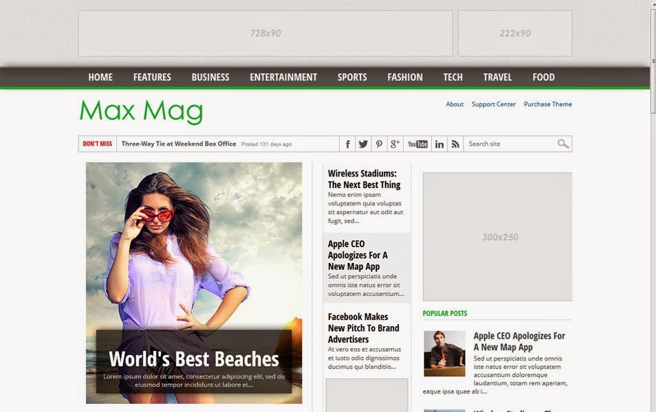 MaxMag Responsive Blogger Template cho trang tin tức MaxMag Responsive Blogger Template cho trang tin tức