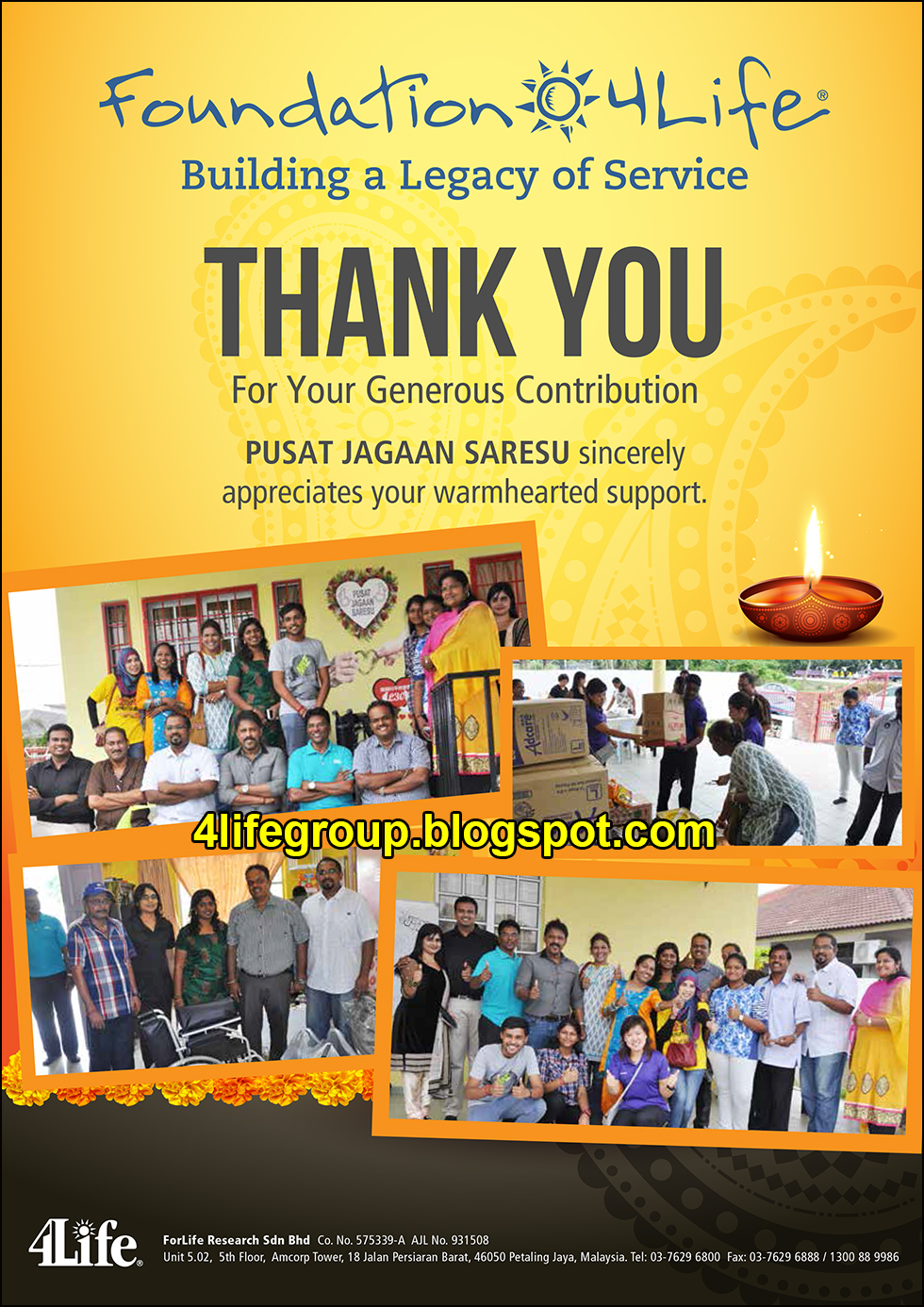 Foundation 4Life: Deepavali Celebration at Pusat Jagaan Saresu foto Foundation 4Life: Deepavali Celebration at Pusat Jagaan Saresu