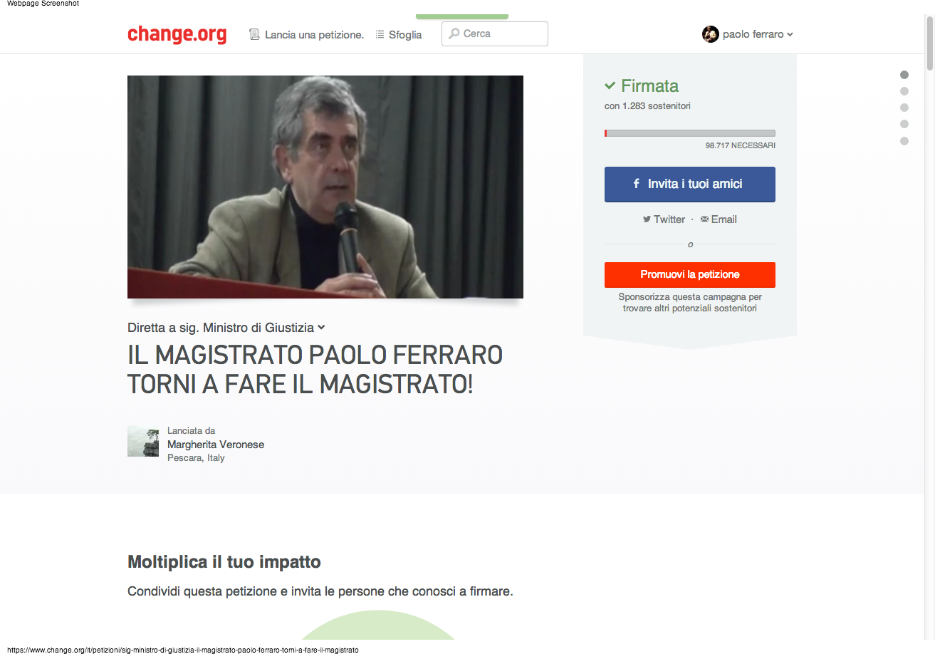 https://www.change.org/it/petizioni/sig-ministro-di-giustizia-il-magistrato-paolo-ferraro-torni-a-fare-il-magistrato