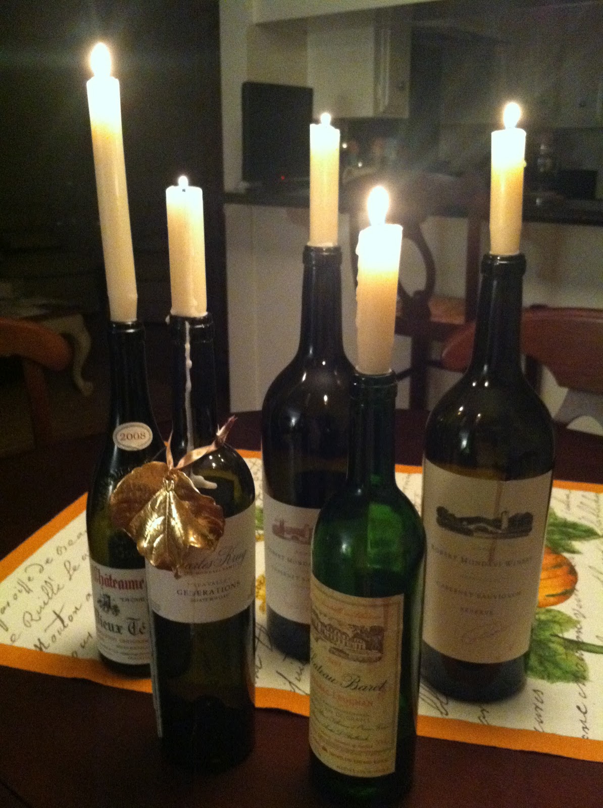 Wine bottle candle holders From Scratch With Maria Provenzano