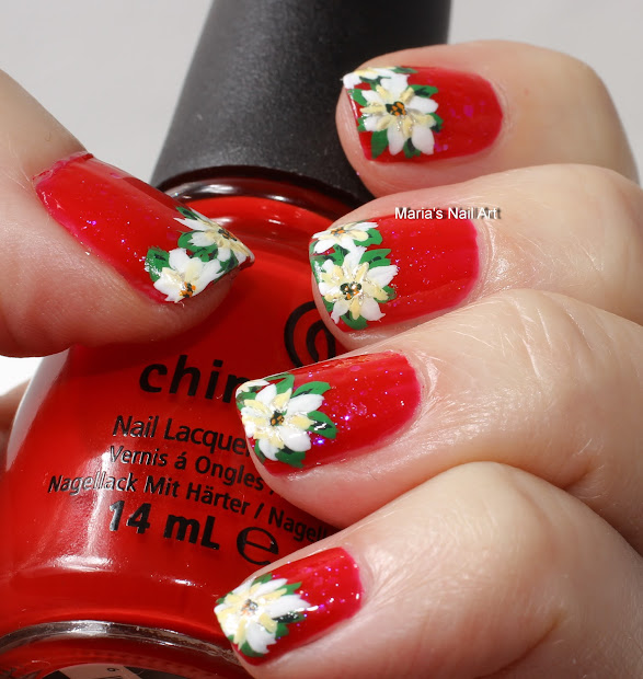 poinsettias poinsettia nail