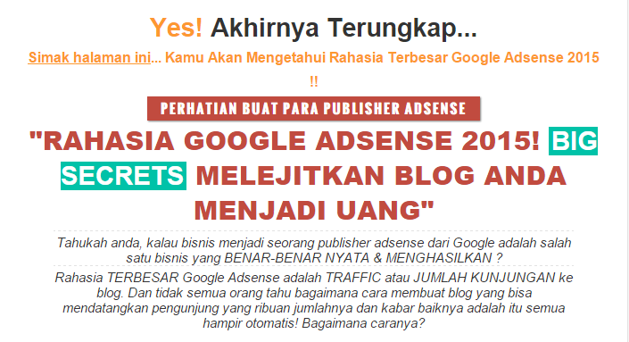 vRahasia Publisher Google Adsense 2015