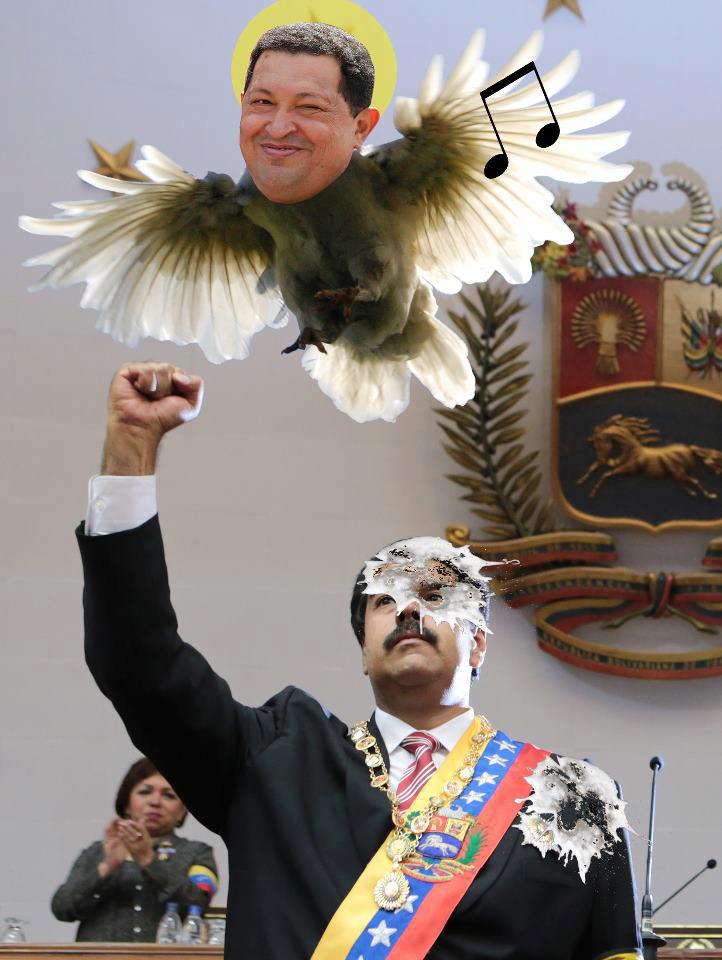 VENEZUELA EL \u0026quot;PAJARITO CHIQUITICO CHAVEZ\u0026quot; SE LE APARECIO A MADURO Y CON SILBIDOS LE DIJO \u0026quot;AHORA COMIENZA LA REVOLUCION MADURO\u0026quot; Y MADURO CONTESTO