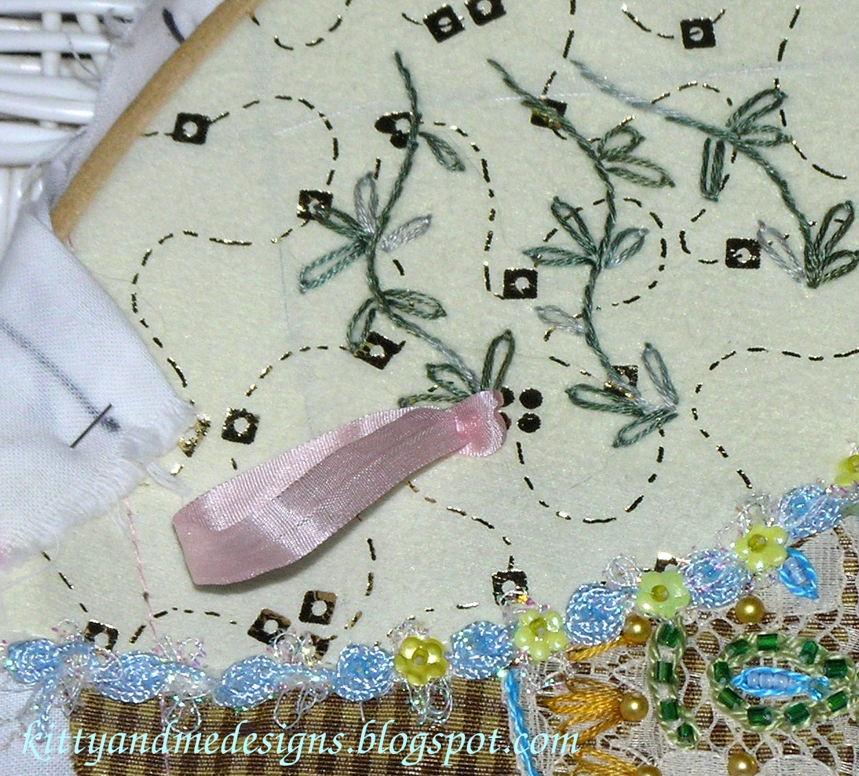 Kitty And Me Designs Silk Ribbon Embroidery Easy Rose Tutorial