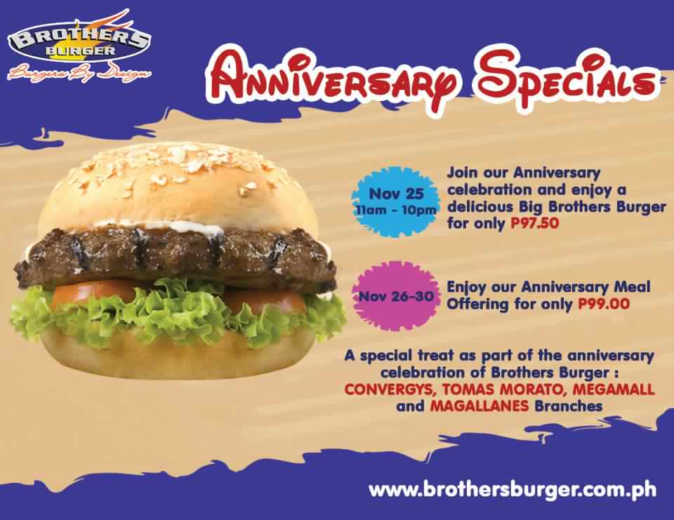 Manila Shopper Brothers Burger's Anniversary Promo