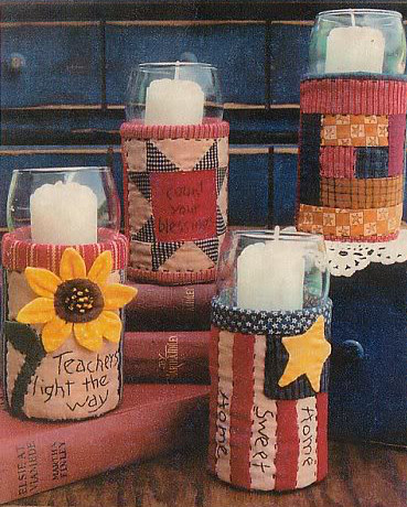 Fabric Covered Can Candle Holders DIY kaleng bekas : Fabric Covered Can Candle Holders