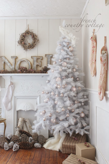 beautiful white christmas tree