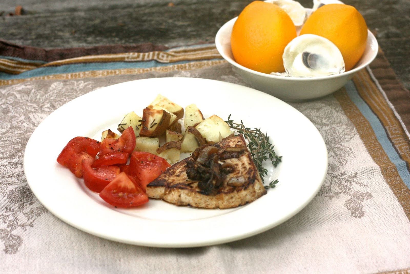 Mediterranean Swordfish with Frilly Herb Salad French Friday's with