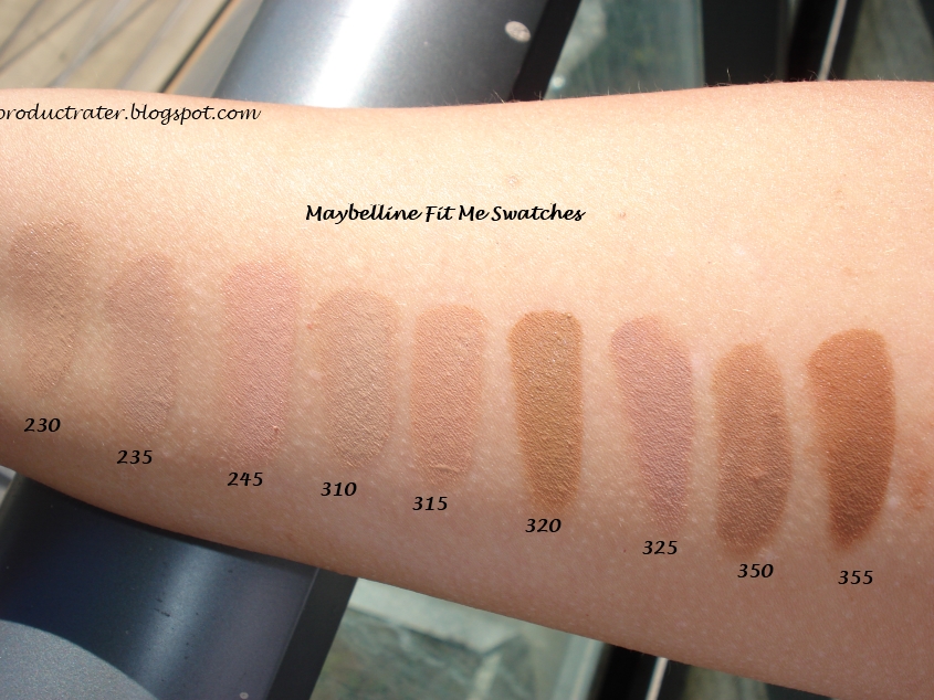 Maybelline Fit Me Foundation Colour Chart
