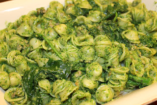 orechiette with sausage and broccoli rabe pesto