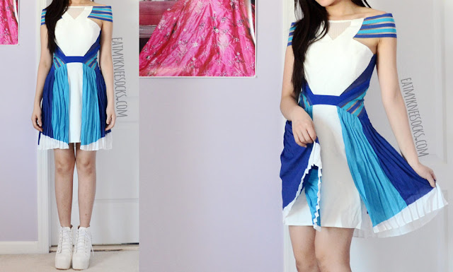 SheIn Fashion Review: Three Floor Ray of Light Dupe Dress More photos of SheIn's dupe of the Three Floor Ray of Light athletic-style colorblocked white dress.