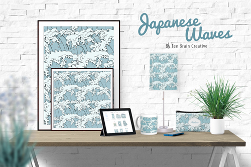 Vintage Japanese Wave art pattern on home and office gifts