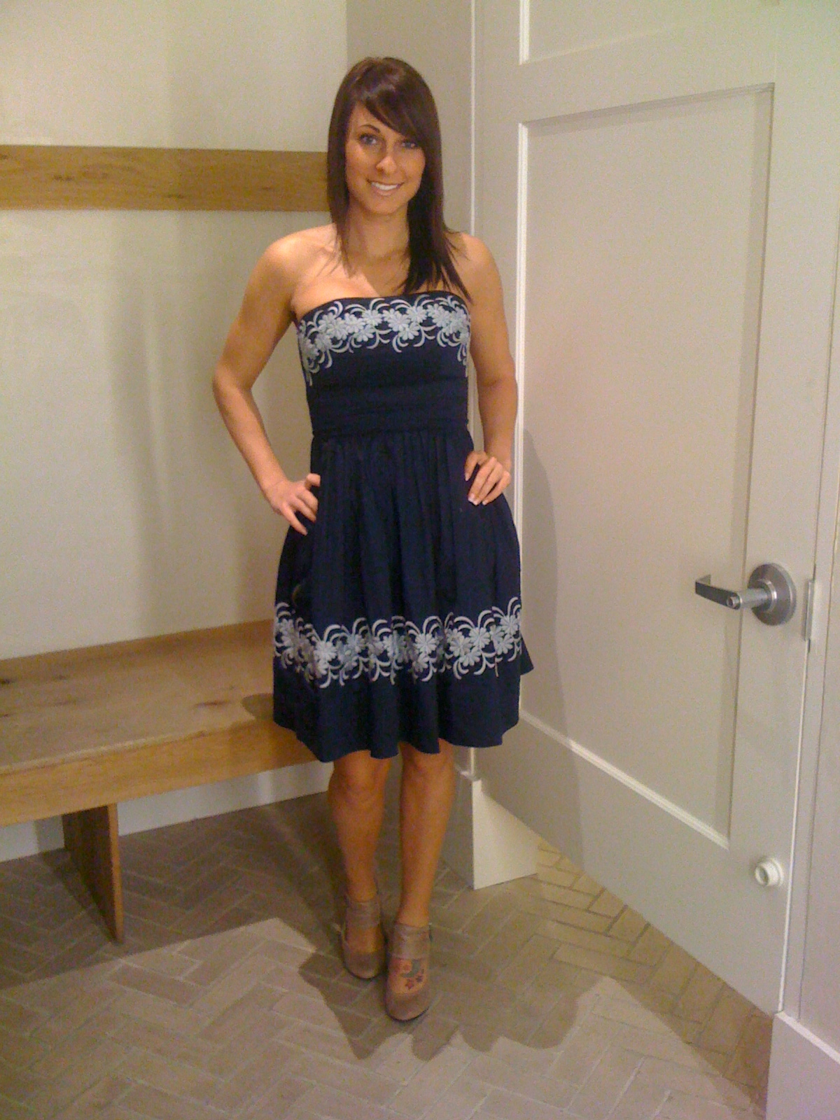 anthropologie strapless dress