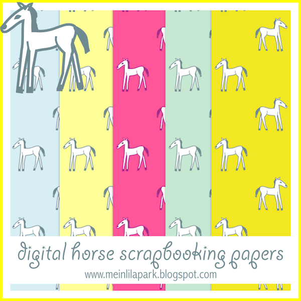 free digital horse scrapbooking papers ausdruckbare Geschenkpapiere