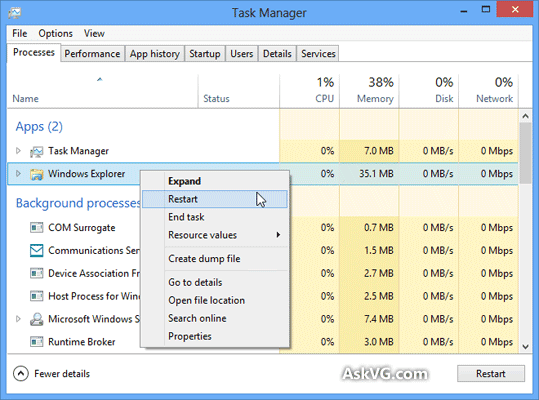 Windows 8 task manager