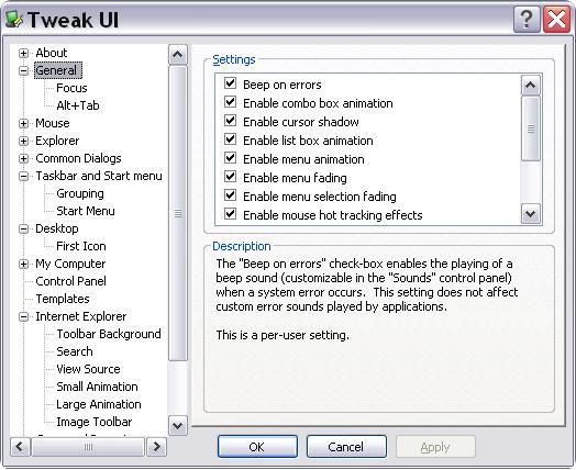 Encoretec Tweak Ui For Windows Xp Download Windows Tweaker For Free
