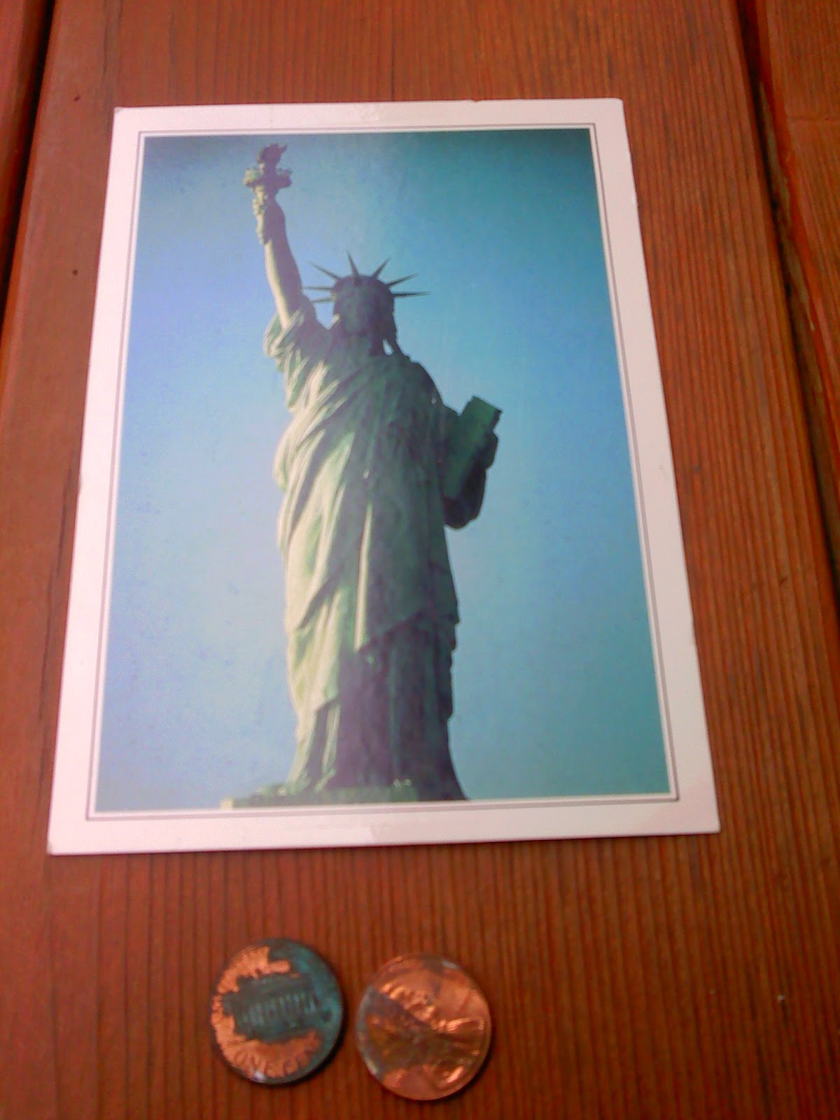 The Cookie Train Scrubbing the Statue of Liberty cleaning pennies