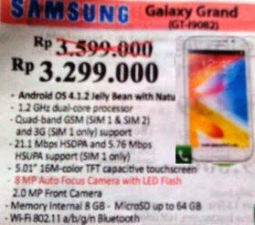 GT-19082 harga Samsmung Galaxy Grand