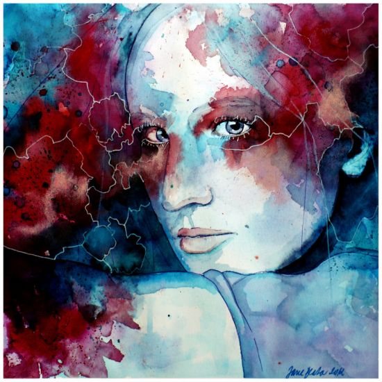 Jana Lepejova jane-beata deviantart pinturas aquarela mulheres olhares femininos A outra Jana Lepejova jane-beata deviantart pinturas aquarela mulheres olhares femininos A outra
