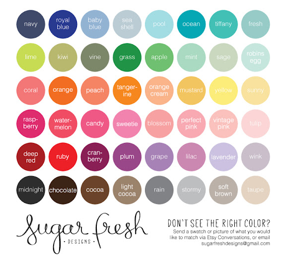 Sugar Fresh COLOR CHART