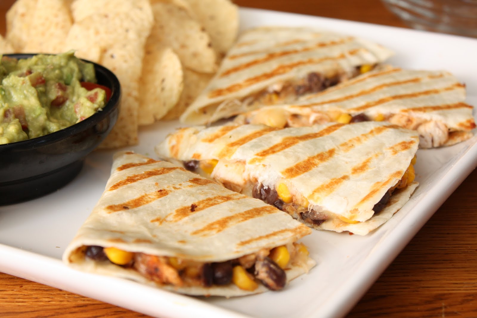 Amber's Delectable Delights Chicken, Corn, and Black Bean Quesadillas