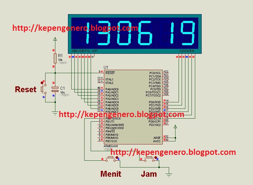 Rangkaian Jam Digital Menggunakan Atmega16 Elind Stemba