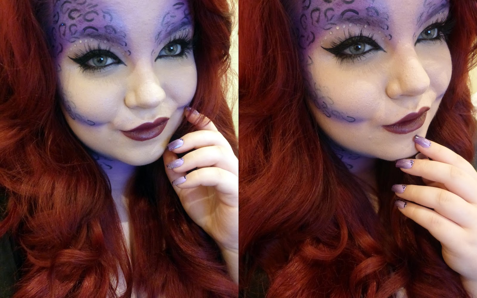 Purple Leopard Print Makeup Look Collab With Nails Polkadots Purple Leopard Print Makeup Look Collab With Nails Polkadots