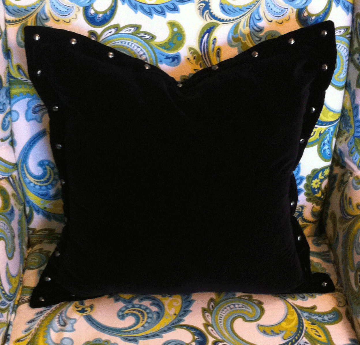 Simply, Tailor Made West Elm Hack DIY VELVET STUDDED PILLOW