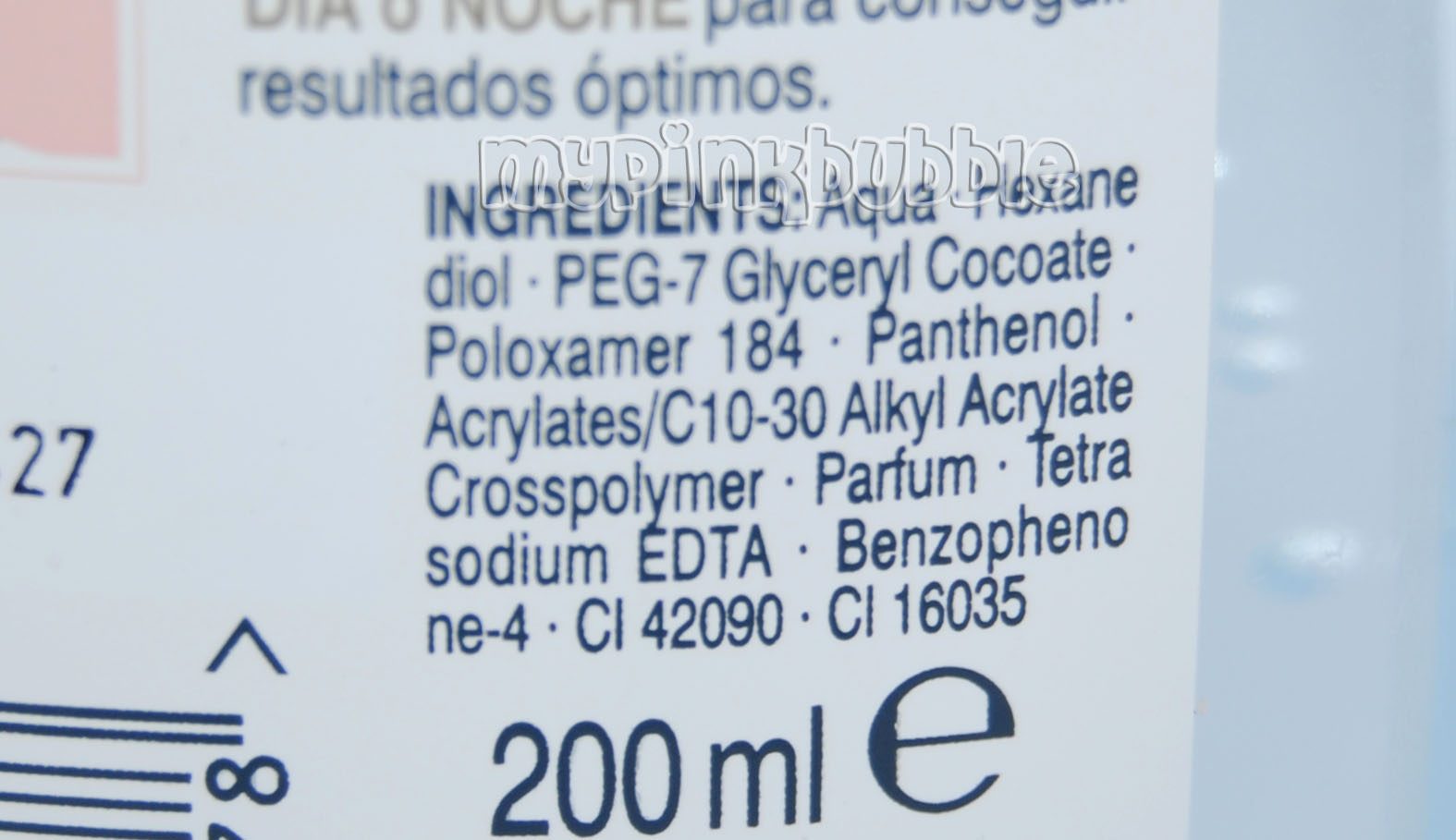 Diadermine 110 gel de belleza ingredientes