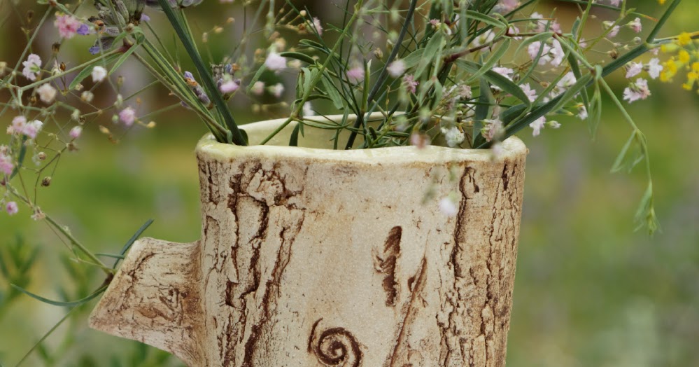 Cat's Ceramics Tree Trunk Vase