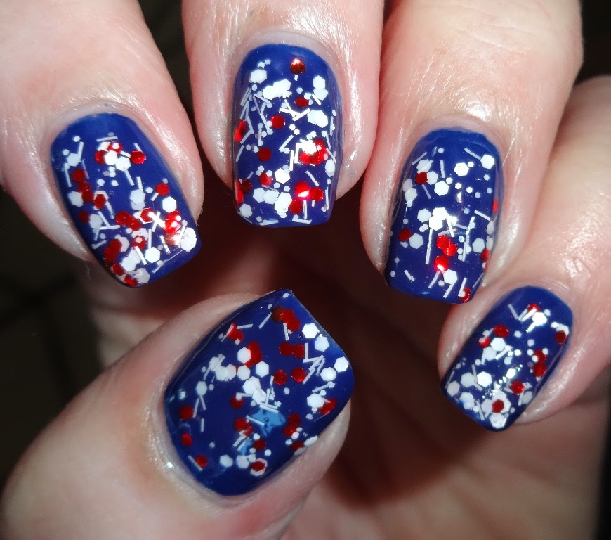 Wendy's Delights Born Pretty Store Snow Glitter Nail Polish Red & White