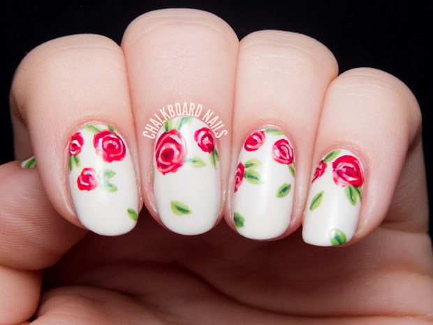 sweet red rose floral print chalkboard