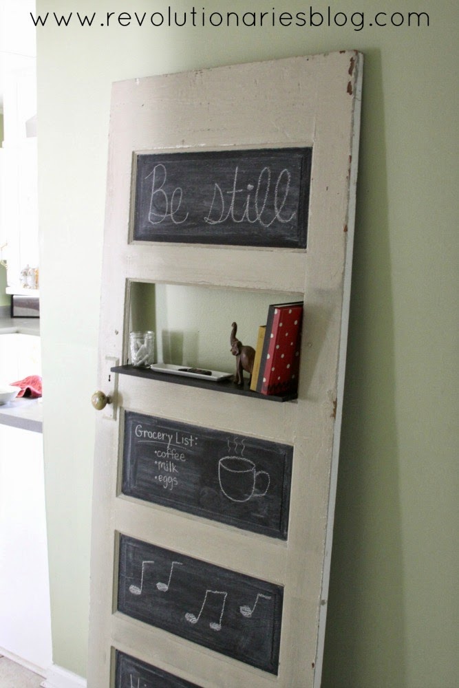 Revolutionaries DIY Decor A Fun Chalkboard Door (with a shelf!)