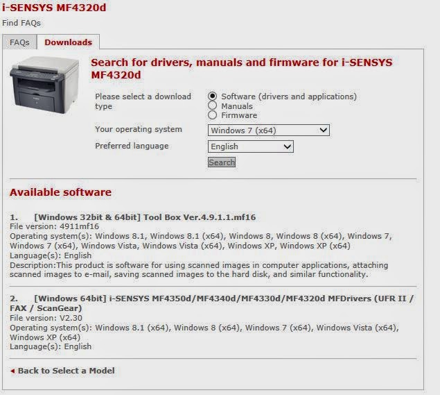 Скачать драйвер на принтер mf4320d 64 битный