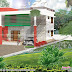 Colorful flat roof house plan
