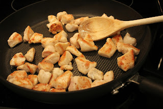 flip chicken pieces and brown the other side in skillet
