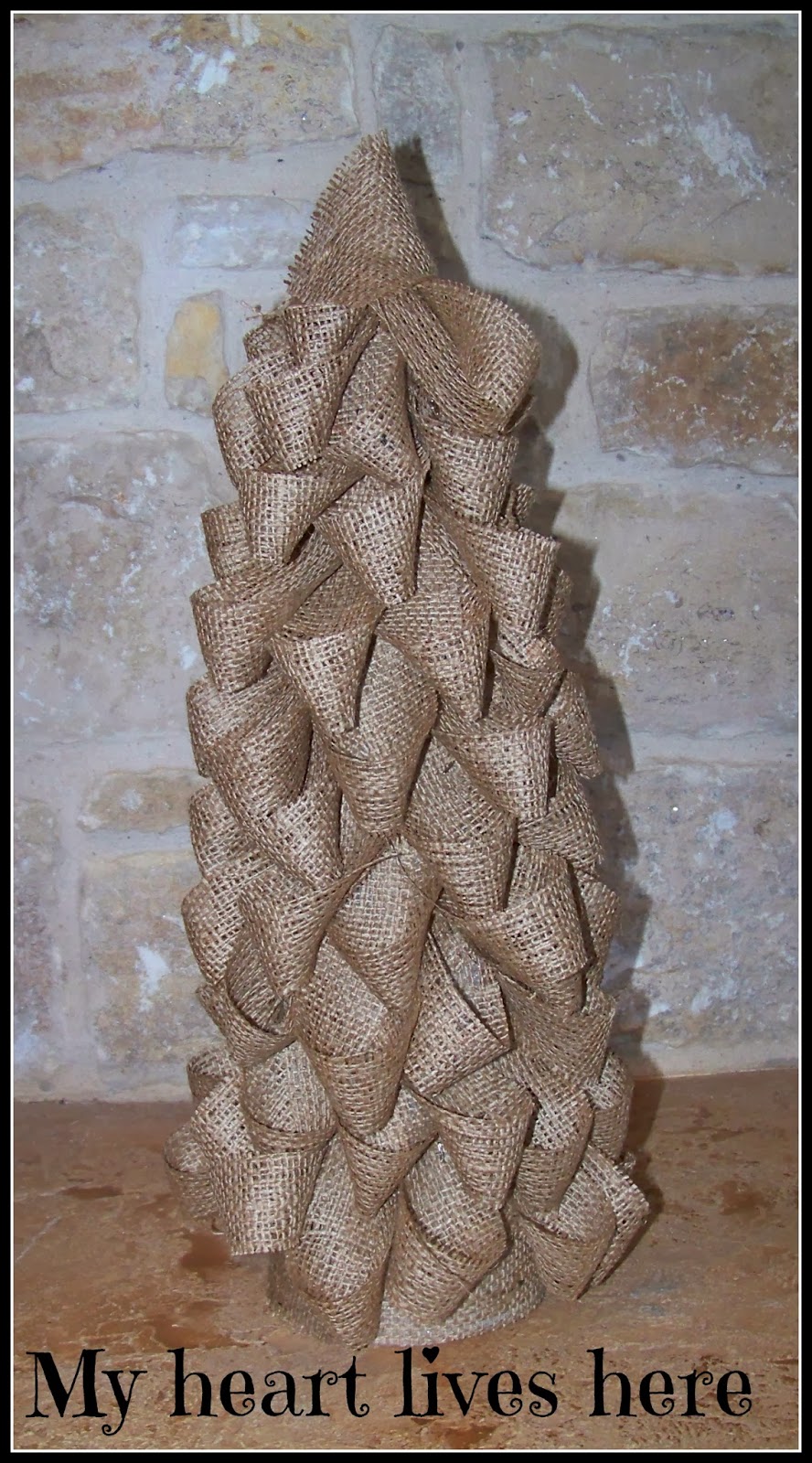 Burlap Christmas Tree My Heart Lives Here