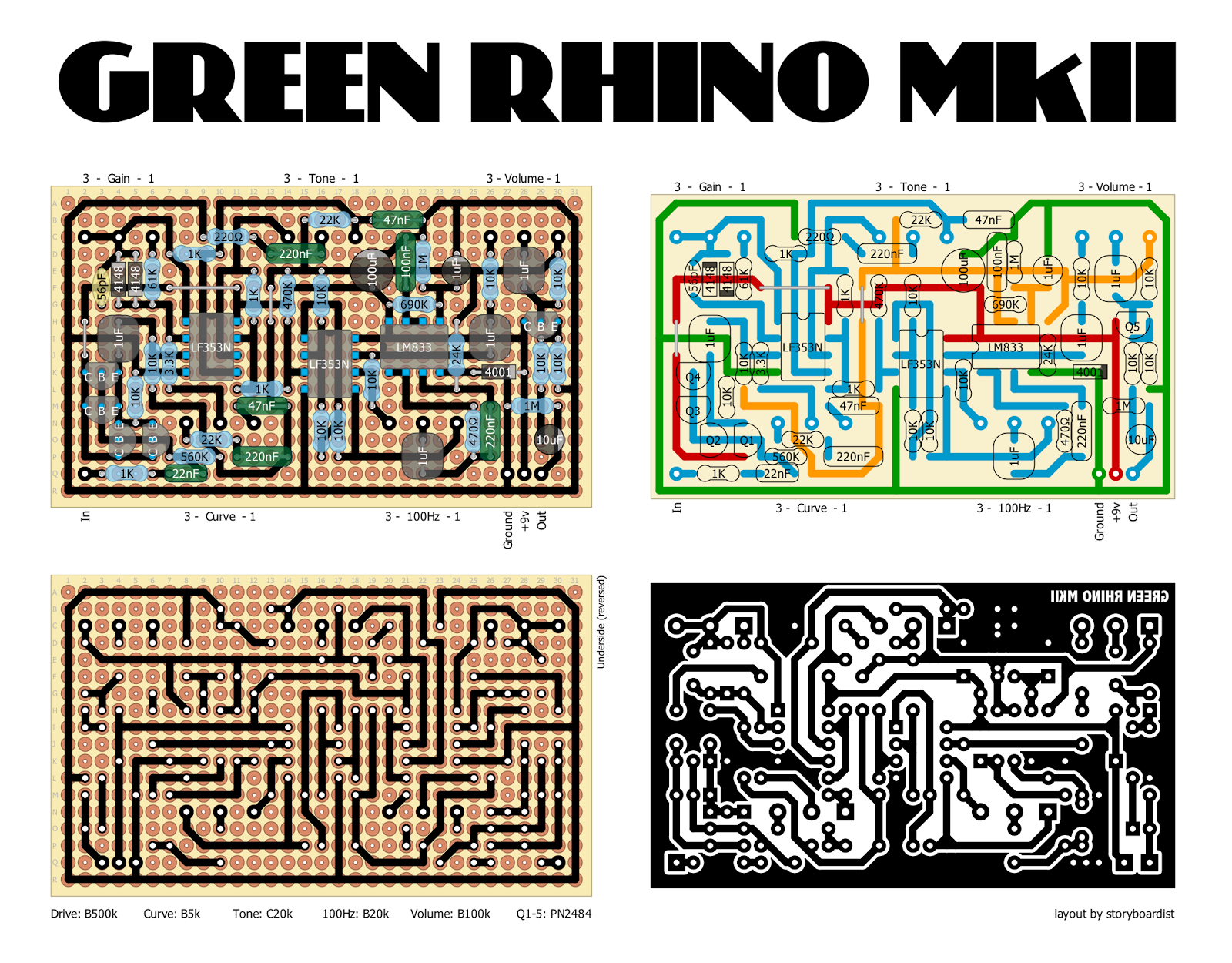 Perf and PCB Effects Layouts: Way Huge Green Rhino Mk II