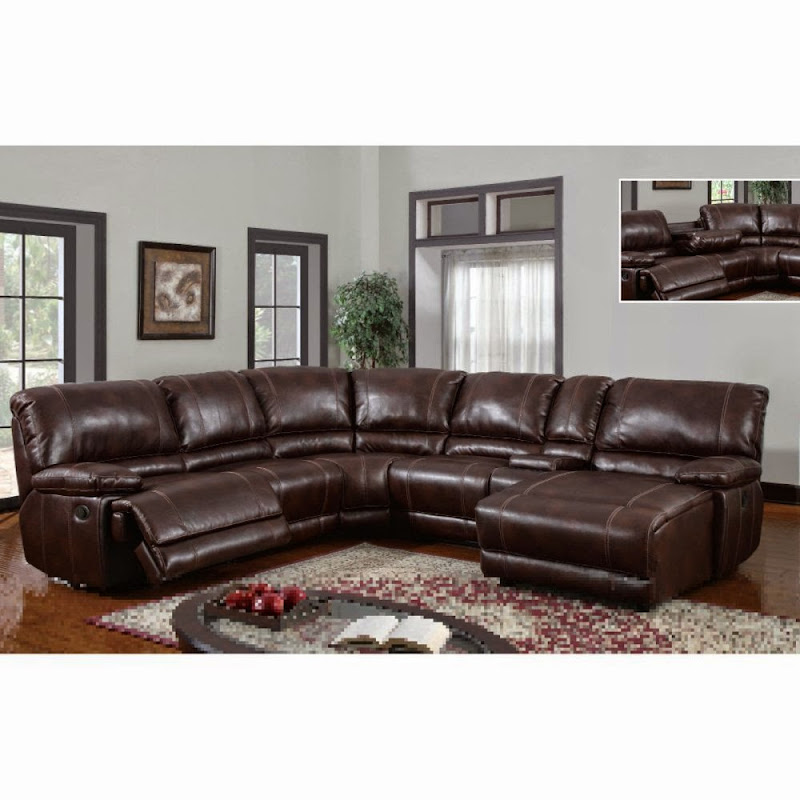 Leather Reclining Sectional Sofa with Chaise