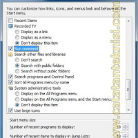Menampilkan menu RUN di Windows 7