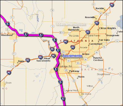 interstate map of Sacramento