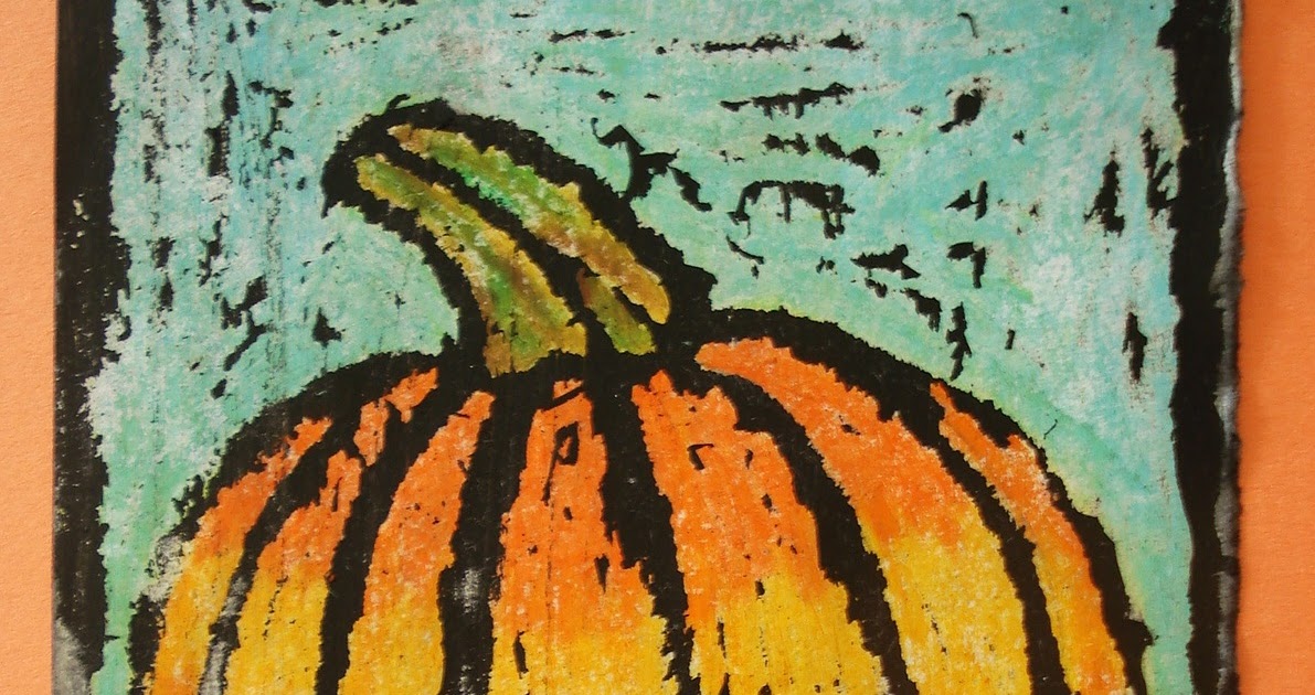 a faithful attempt Oil Pastel Resist Halloween Art