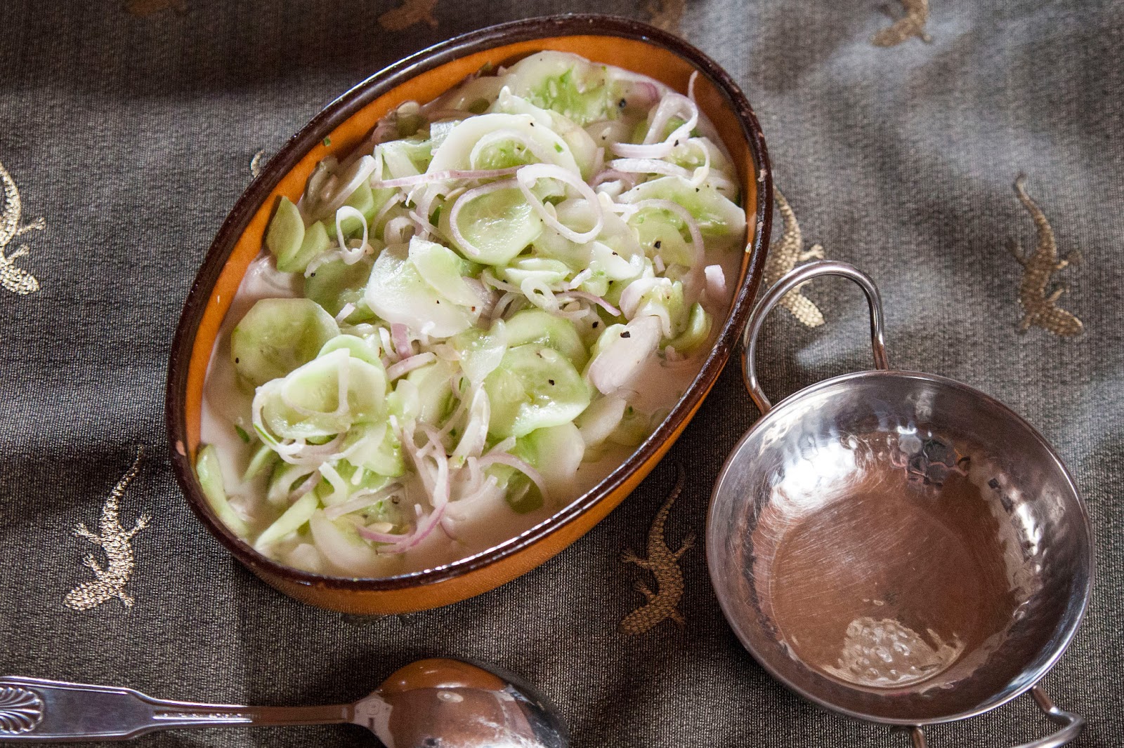 The Colors Of Indian Cooking Cool, Quick Cucumber and Shallot Salad