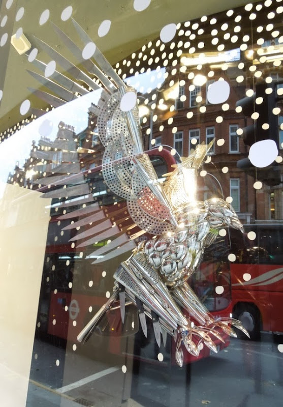Cutlery hawk Peter Jones Christmas window display Cutlery hawk Peter Jones Christmas window