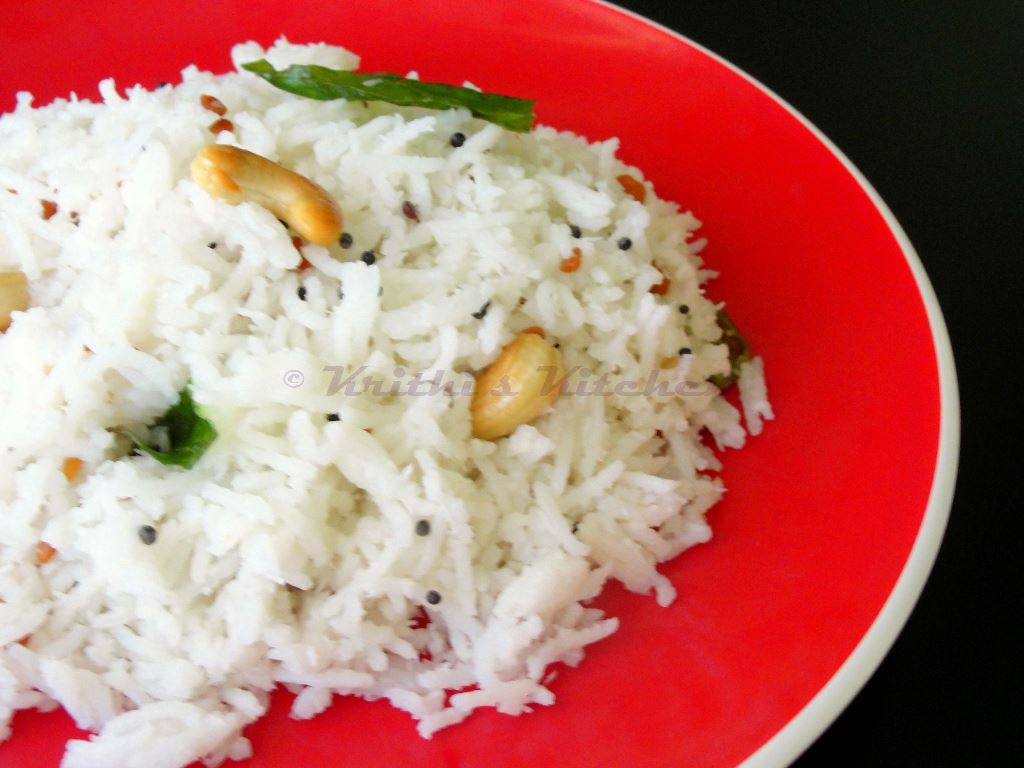 Krithi's Kitchen Thengai Sadham / Coconut Rice Indian Rice Recipes