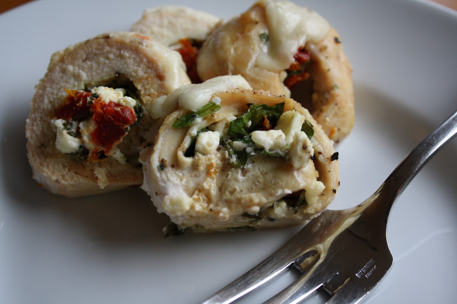 Lauren's Menu Spinach, Cheese and SunDried Tomato Chicken Rolls