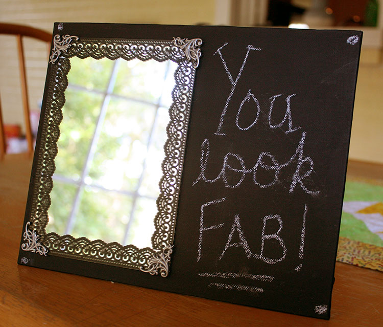 DIY Chalkboard with Mirror Tutorial